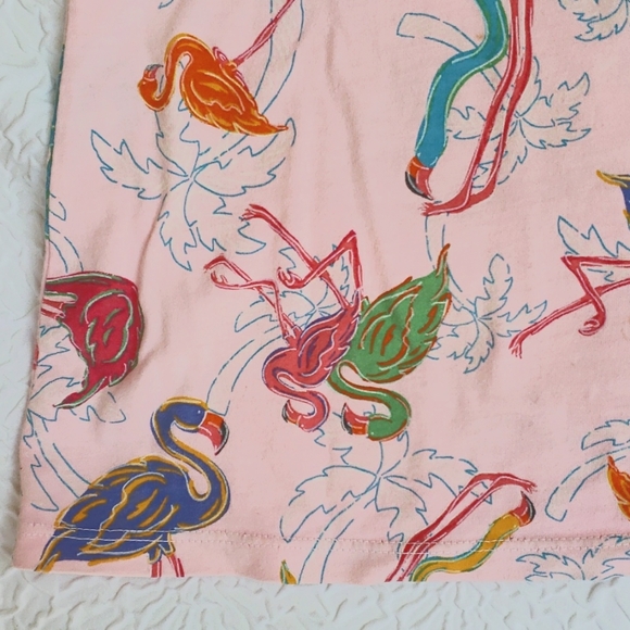 Fresh Produce Womens Soft Pink  Flamingo Print V-Neck Sleeveless T-shirt, Size L - Picture 9 of 12